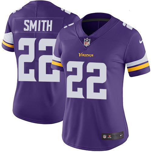 Nike Vikings #22 Harrison Smith Purple Team Color Women's Stitched NFL Vapor Untouchable Limited Jersey - Click Image to Close